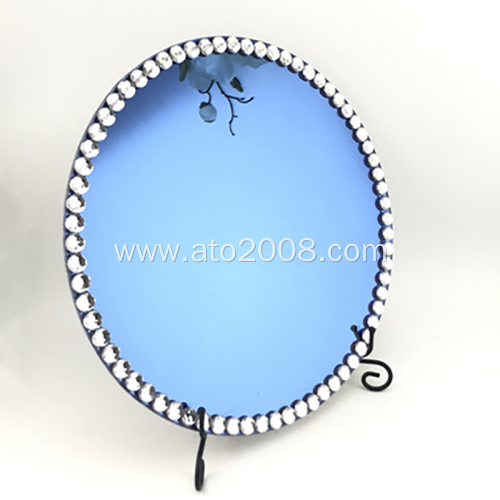 Blue mirror glass plate